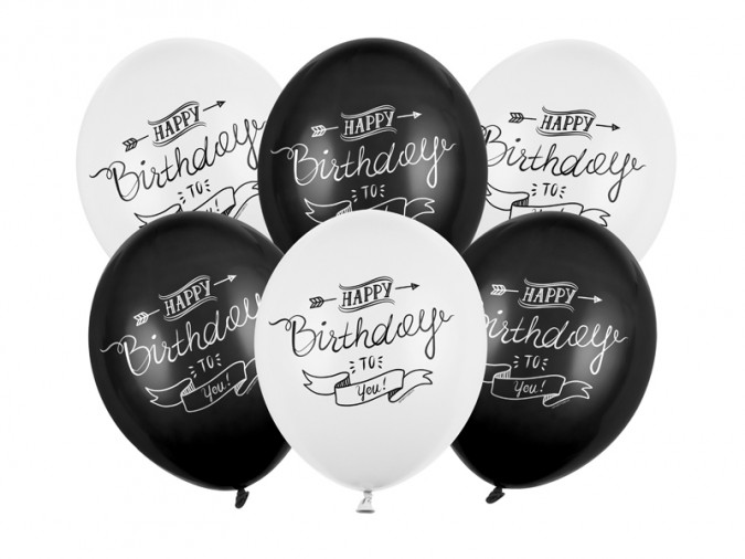 Balloons 30cm Happy Birthday Pastel Mix (1 pkt / 6 pc.)
