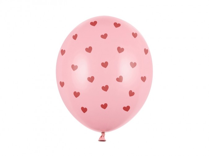 Balloons 30 cm Hearts Pastel Baby Pink (1 pkt / 6 pc.)