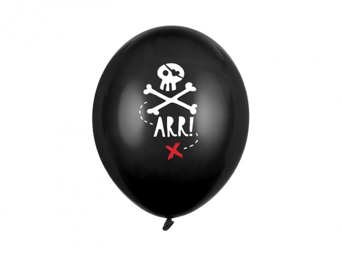 Balloons 30cm Pirates Party Pastel Black (1 pkt / 6 pc.)