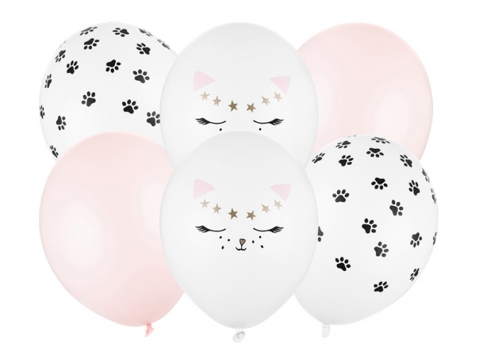 Balloons 30cm Cat mix (1 pkt / 6 pc.)