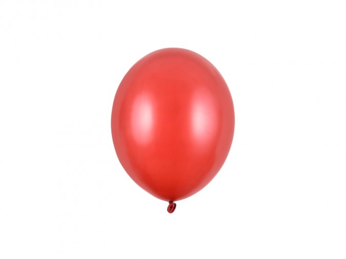 Strong Balloons 12cm Metallic Poppy Red (Set 100 bucati)