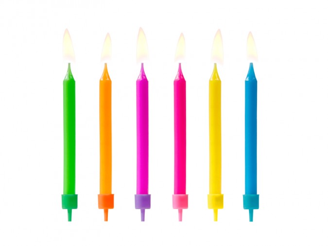 Birthday candles Colourful mix 6.5cm (Set 6 bucati)