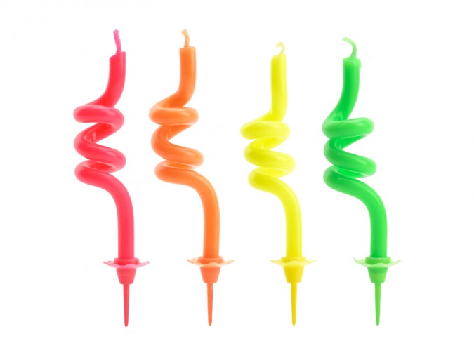 Birthday candles curl mix 8cm (Set 4 bucati)