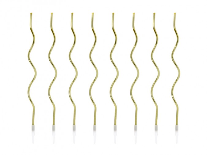 Birthday candles curl gold 14 cm (1 pkt / 8 pc.)