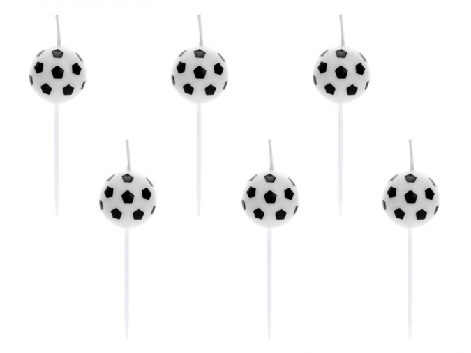 Birthday candles Soccer Balls 2.5cm (Set 6 bucati)