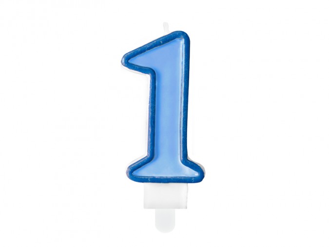 Birthday candle Number 1 blue 7cm