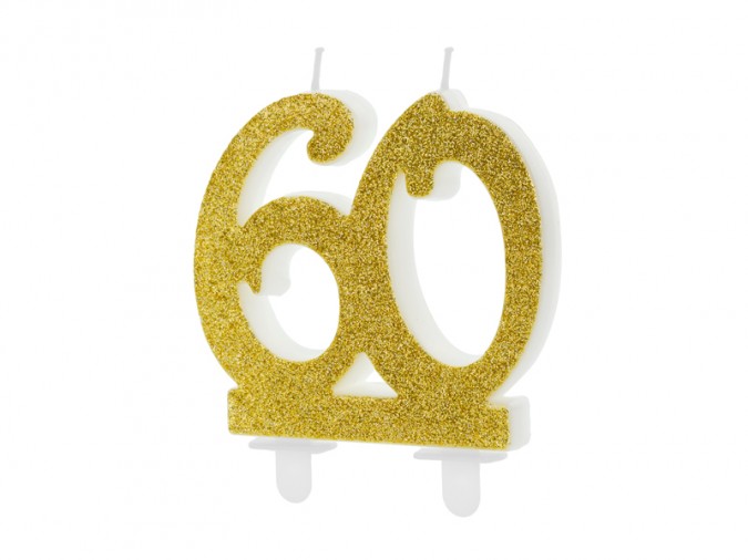 Birthday candle Number 60 gold 7.5cm