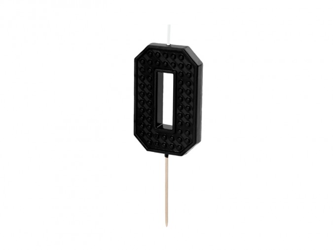 Birthday candle Number 0 6 cm black