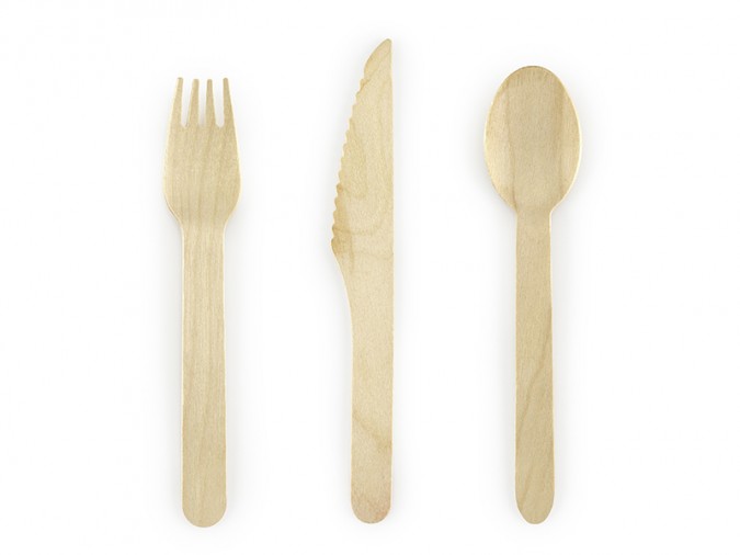 Wooden cutlery Woodland 16cm (Set 18 bucati)