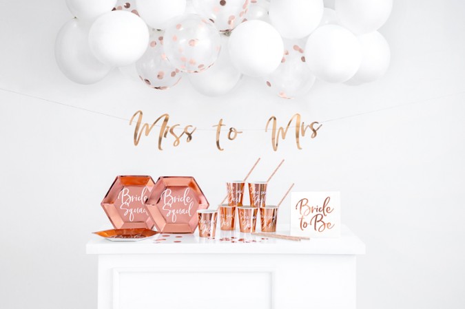 Party decorations set - Bachelorette party rose gold (Set 60 bucati)