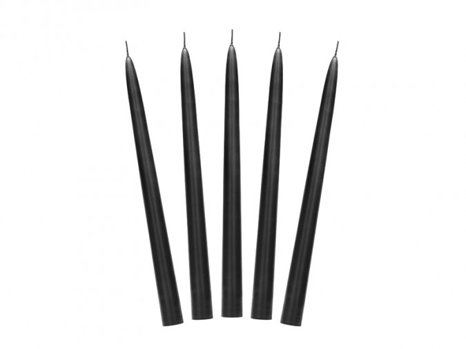 Taper candle matt black 24cm (Set 10 bucati)