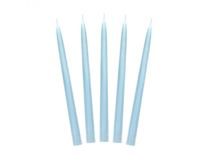 Taper candle matt sky-blue 24cm (Set 10 bucati)