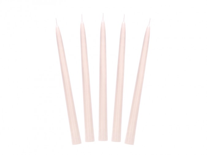 Taper candle matt nude 24cm (Set 10 bucati)