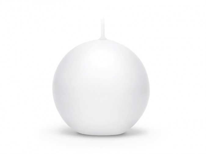 Candle Sphere matt white 6cm (Set 10 bucati)
