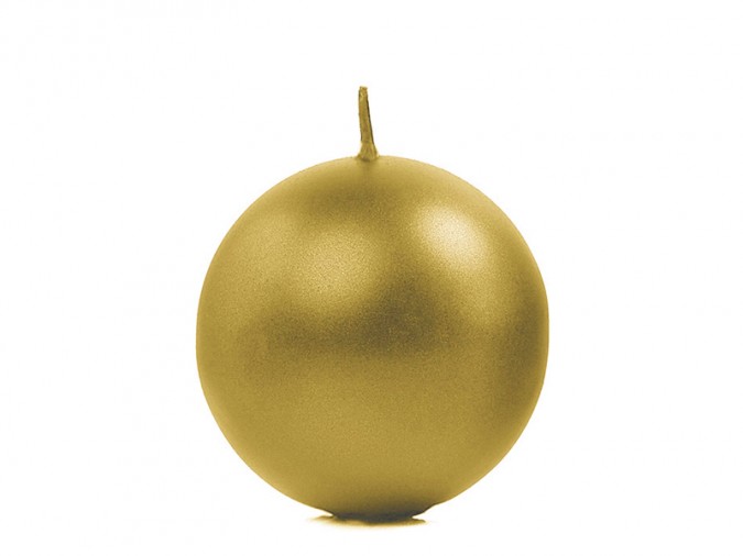 Candle Sphere metallic gold 6cm (Set 10 bucati)