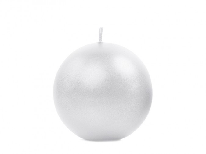 Candle Sphere metallic pearl 6cm (Set 10 bucati)