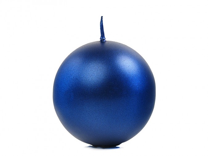 Candle Sphere metallic navy blue 6cm (Set 10 bucati)