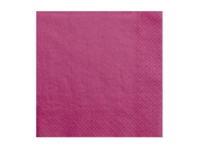 Napkins 3 layers dark pink 33x33cm (Set 20 bucati)