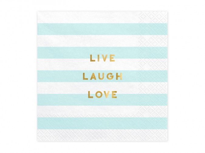 Napkins Yummy - Live Laugh Love light blue 33x33cm (Set 20 bucati)