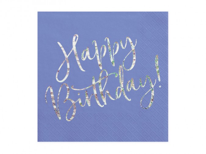 Napkins Happy Birthday navy blue 33x33cm (Set 20 bucati)