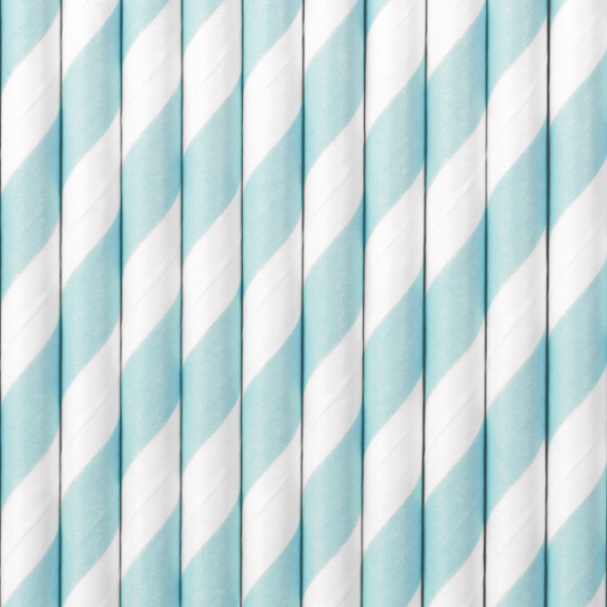 Paper Straws light blue 19.5cm (Set 10 bucati)