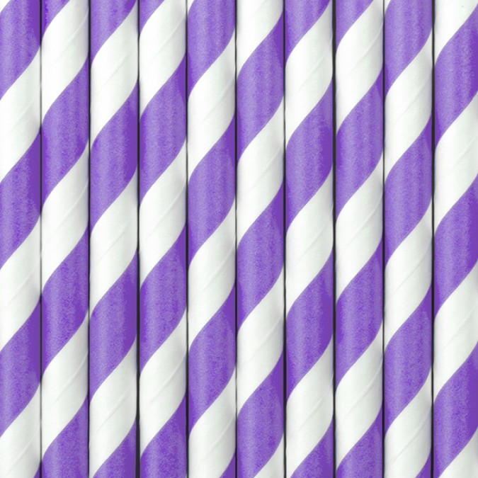 Paper Straws lilac 19.5cm (Set 10 bucati)