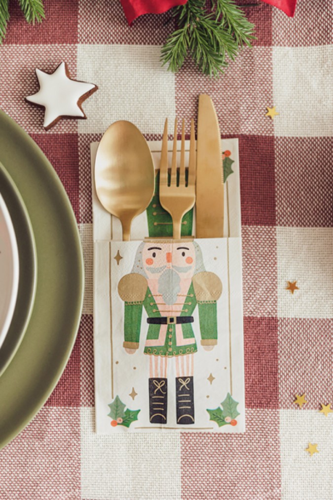 Cutlery bag Nutcracker 10x20 cm mix (Set 6 bucati)