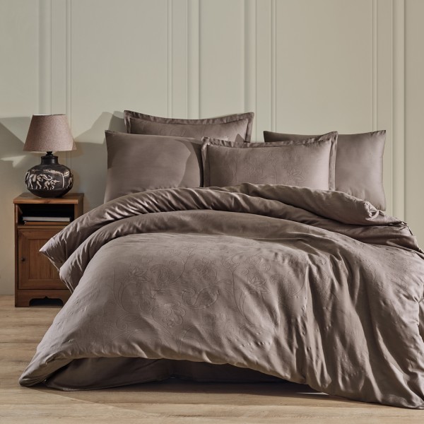 Lenjerie pat matrimonial, 6 piese, Bumbac 100% Jacquard, Ralex Pucioasa SADRA [1]