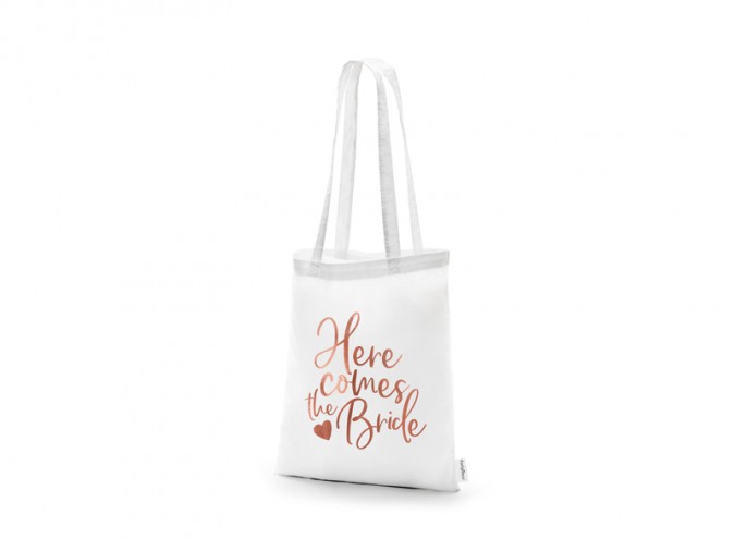 Tote bag - Here comes the bride white 39x42cm