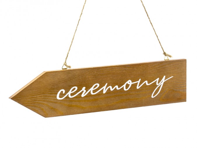 Wooden signpost Ceremony 36x7.5cm