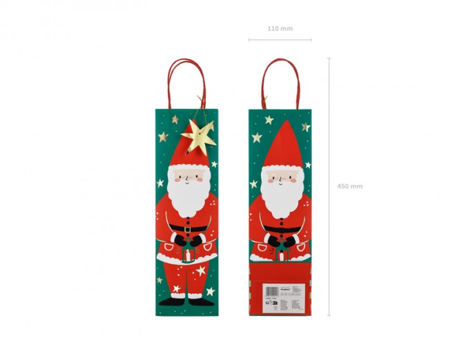 Gift bag Santa 11x36x10 cm mix