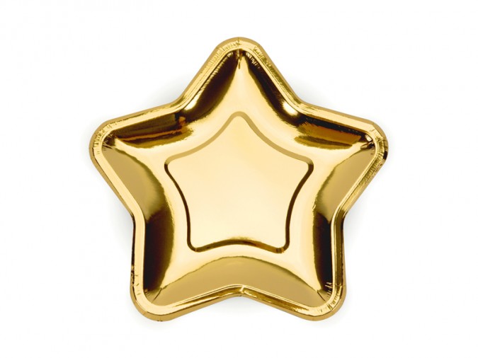 Paper Plates Star gold 18cm (Set 6 bucati)