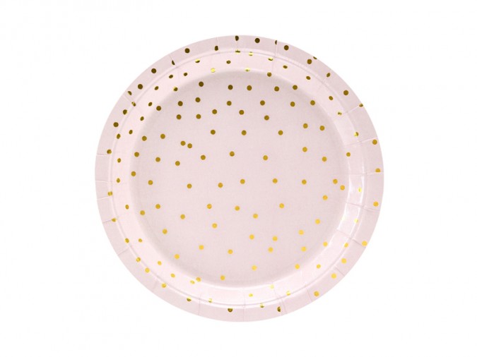 Plates Polka Dots light pink 18cm (Set 6 bucati)