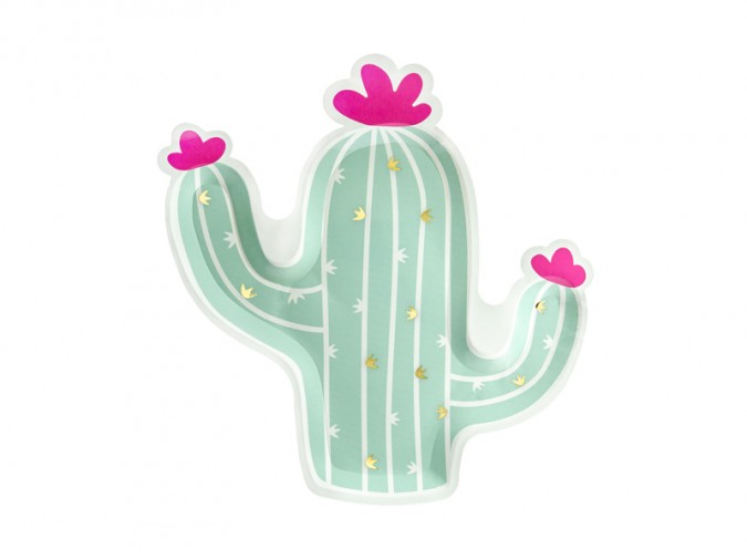 Paper plates Cactus mix 23x24cm (Set 6 bucati)