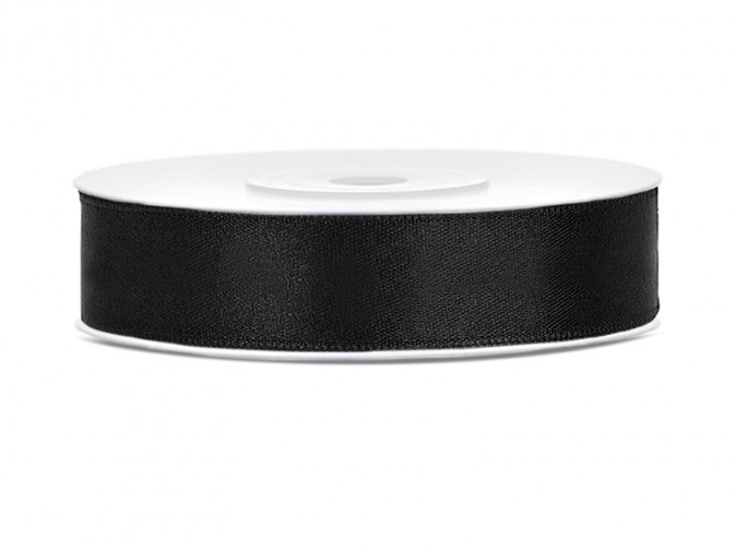 Satin Ribbon black 12mm/25m (1 pc. / 25 lm)