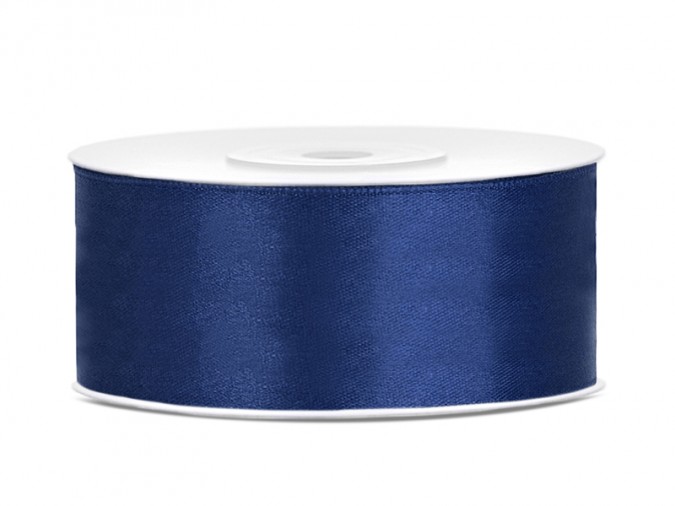 Satin Ribbon navy blue 25mm/25m (1 pc. / 25 lm)