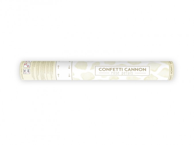 Confetti cannon with rose petals cream 40cm