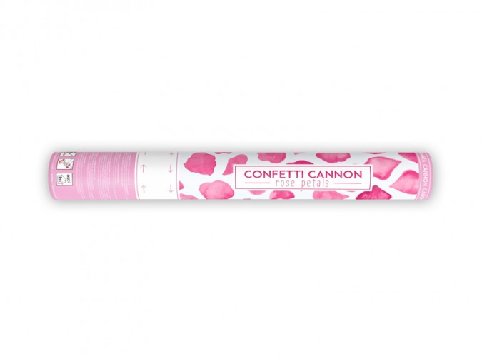 Confetti cannon with rose petals pink 40cm