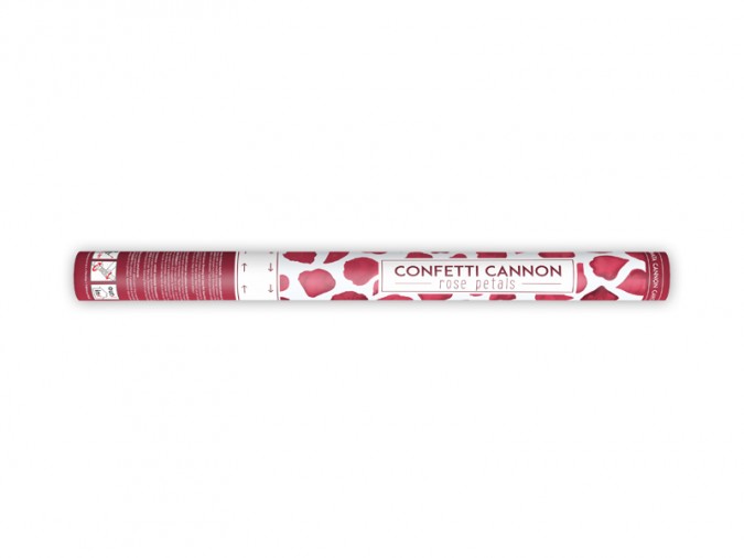 Confetti cannon with rose petals deep red 60cm