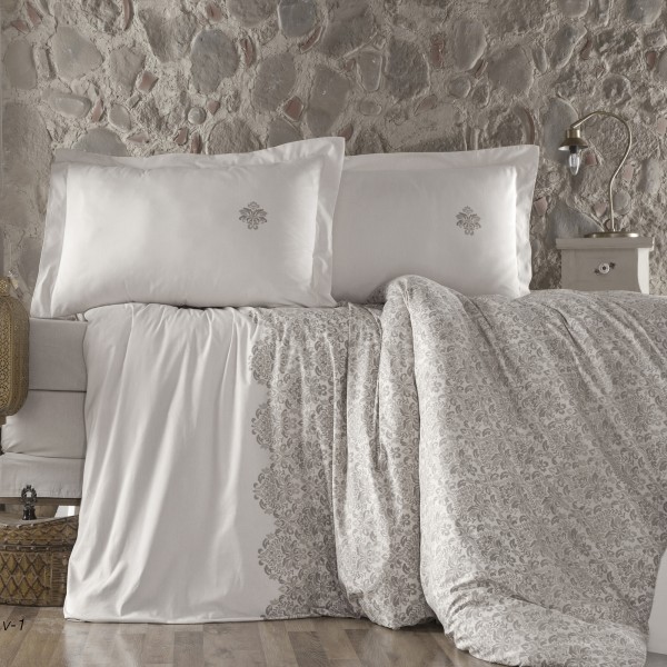 Lenjerie de pat ranforce Clasy king size (TIERA V1) [1]