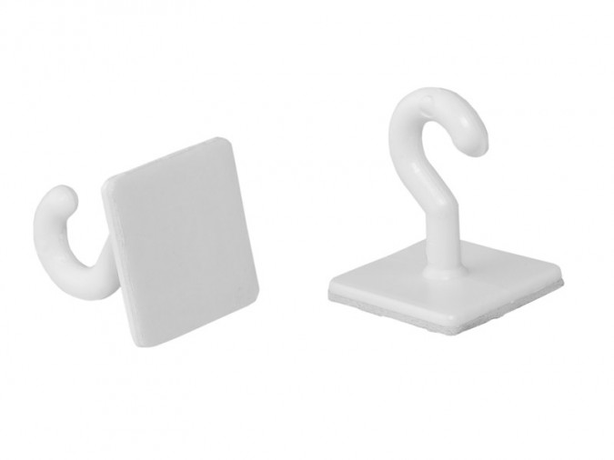 Self-adhesive hooks plastic maximum load 1kg (1 pkt / 20 pc.)