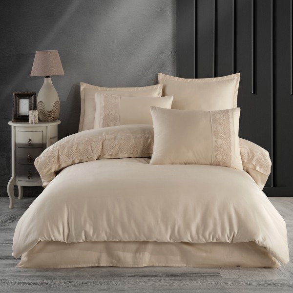 Lenjerie pat matrimonial, 6 piese, Bumbac 100% Jacquard, Ralex Pucioasa VALINOR V3 [1]