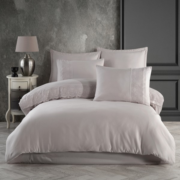 Lenjerie pat matrimonial, 6 piese, Bumbac 100% Jacquard, Ralex Pucioasa VALINOR V4 [1]