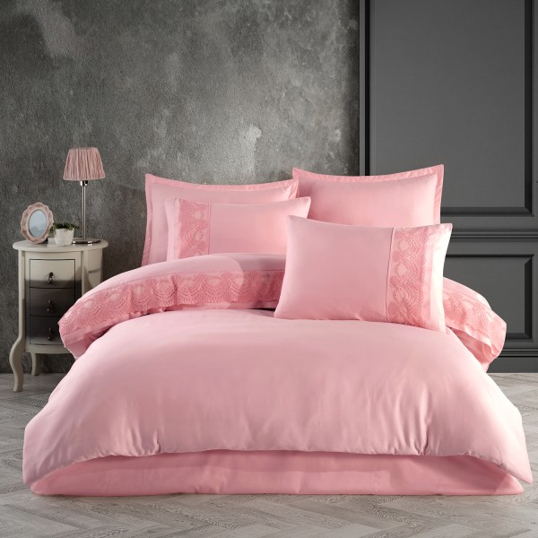 Lenjerie pat matrimonial, 6 piese, Bumbac 100% Jacquard, Ralex Pucioasa VALINOR V5 [1]