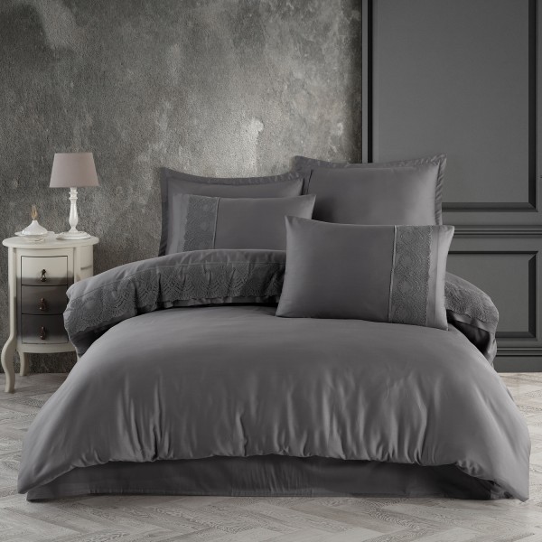 Lenjerie pat matrimonial, 6 piese, Bumbac 100% Jacquard, Ralex Pucioasa VALINOR V6 [1]