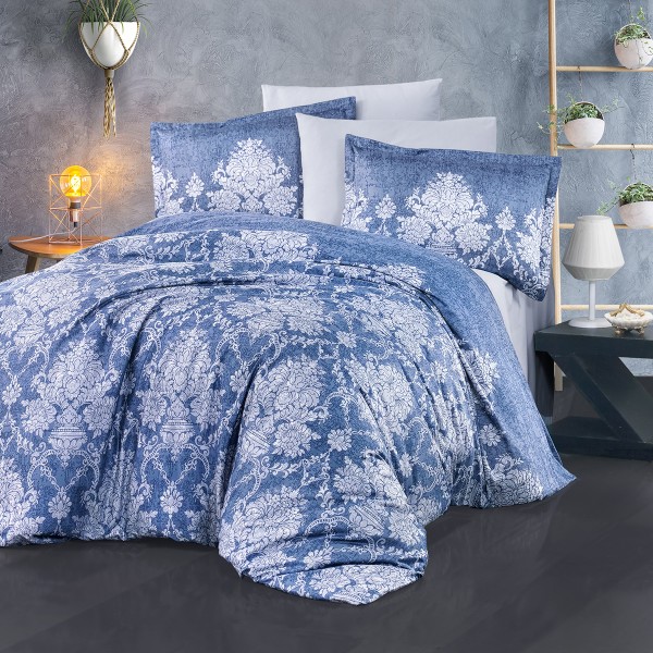 Lenjerie de pat matrimonial, 4 piese, Bumbac 100% Satin Deluxe VEROKA V1 [1]