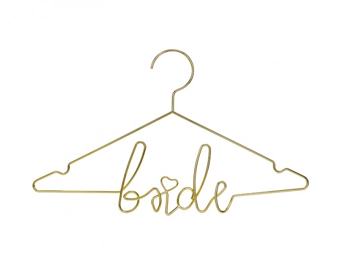 Metal hanger Bride gold 45x27cm