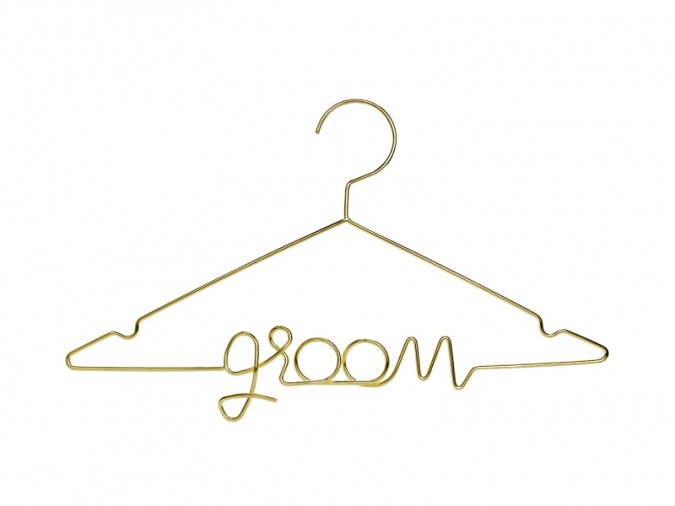 Metal hanger Groom gold 45x27cm