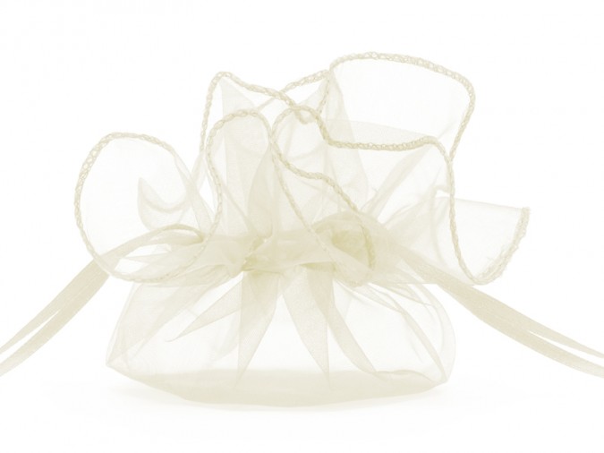 Organza pouches cream 25cm (Set 10 bucati)