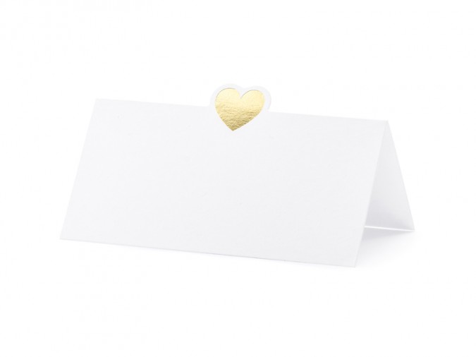Place cards - Heart gold 10x5cm (Set 10 bucati)